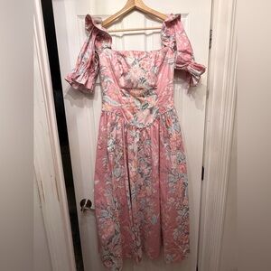 VINTAGE LANZ Originals Dress Floral /Puffs Sleeves